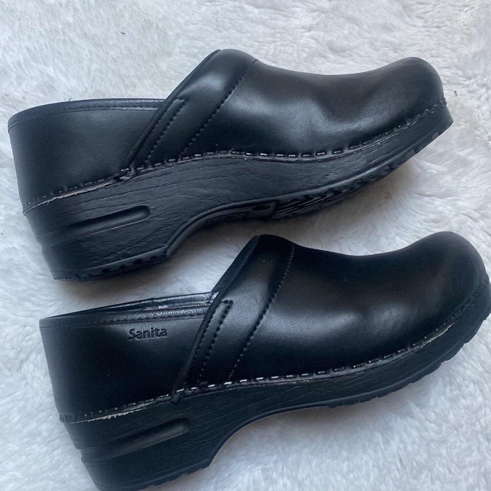 Sanita 7.5 - 8 (38)Clogs Comfort Professional Shoes Black Nursing Walking
